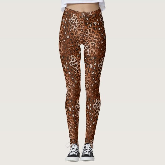 Fierce, braun, weiß und schwarz Leopard Leggings (Vorderseite)