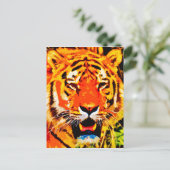 Fierce Bright Orange Siberian Tiger Postkarte (Stehend Vorderseite)
