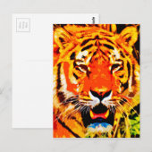 Fierce Bright Orange Siberian Tiger Postkarte (Vorne/Hinten)