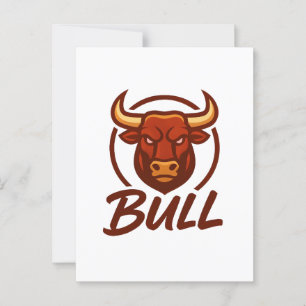 Fierce Bull Head Logo, Creative Mascot BULL Postkarte