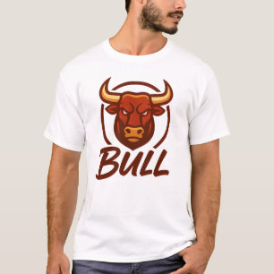 Fierce Bull Head Logo, Creative Mascot BULL T-Shirt