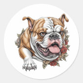 Fierce Bulldog für Hunde Runder Aufkleber (Vorderseite)