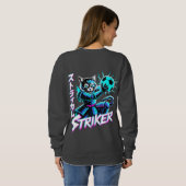 Fierce Cat Samurai Striker Sweatshirt for Women (Schwarz voll)