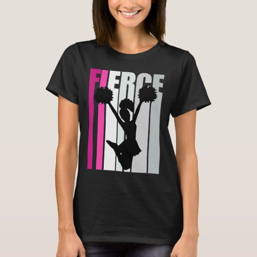 Fierce Cheerleader Birthday Colorful Cheer Squad T-Shirt (Vorderseite)