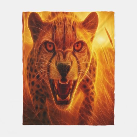 Fierce Cheetah Fleecedecke (Vorderseite)