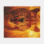 Fierce Cheetah Fleecedecke (Vorderseite (Horizontal))