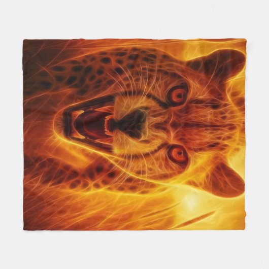 Fierce Cheetah Fleecedecke (Vorderseite (Horizontal))