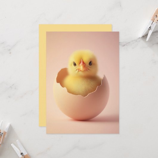 Fierce Chick in Eggshell Karte (Vorderseite/Rückseite Beispiel)