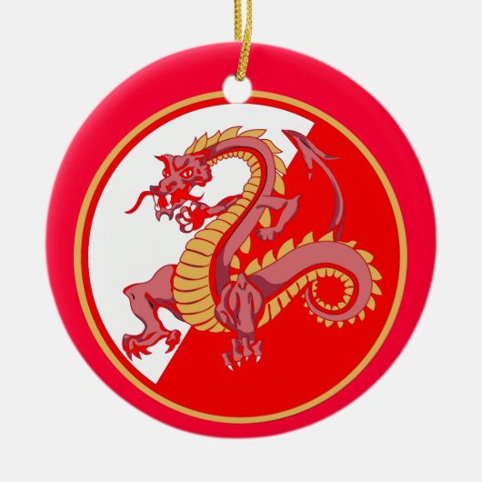 Fierce Chinese Dragon Custom Christmas Ornament (Vorne)