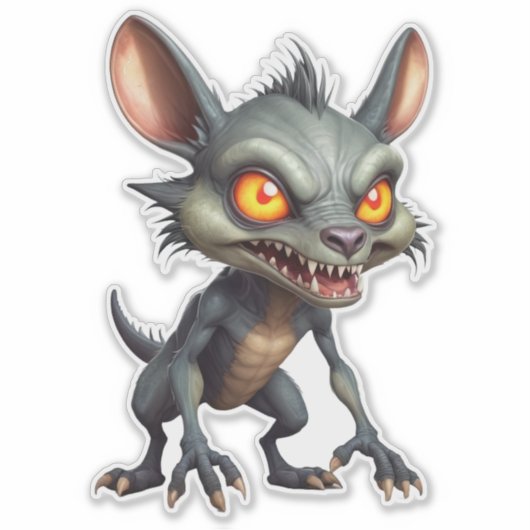 Fierce Chupacabra Kunstvoll wandern Aufkleber (Vorderseite)