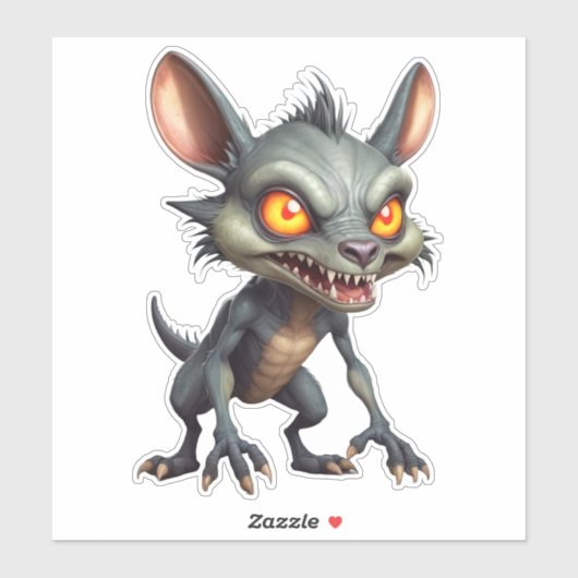 Fierce Chupacabra Kunstvoll wandern Aufkleber (Blatt)