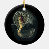 Fierce Cobra Snake Dark Jungle Tattoo Art Keramik Ornament (Hinten)