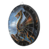 Fierce Copper Gold Black Dragon Fantasy Dartscheibe (Vorderseite rechts)