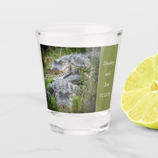 "Fierce Couple" Alligator Shot Glass Schnapsglas (Vorderseite)