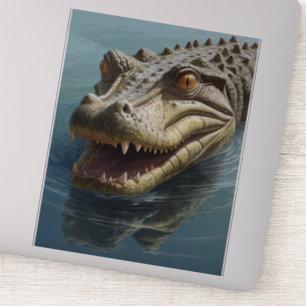 Fierce Crocodile mit Piercing Eyes Wildlife Aufkleber