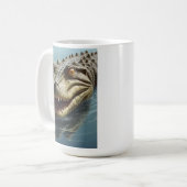 Fierce Crocodile mit Piercing Eyes Wildlife Kaffeetasse (Vorderseite Links)