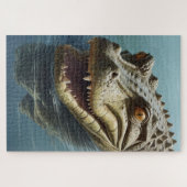 Fierce Crocodile mit Piercing Eyes Wildlife Puzzle (Horizontal)