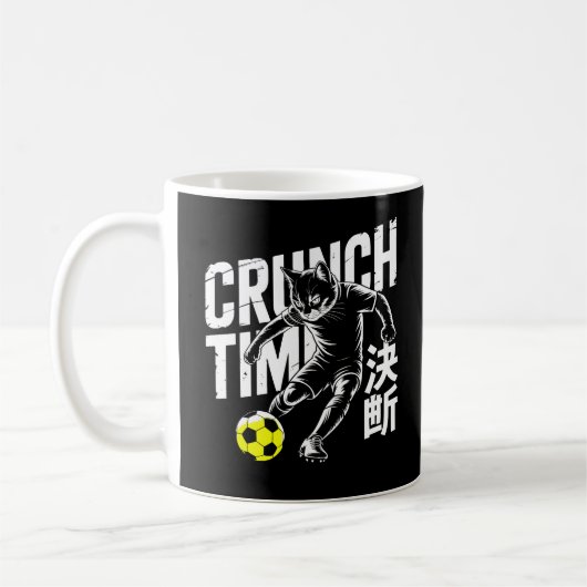 Fierce Crunch Time Katze Fußball Tassen (Links)