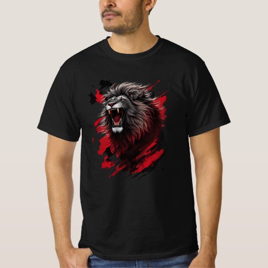 Fierce, der schwarze Löwe T-Shirt (Vorderseite)