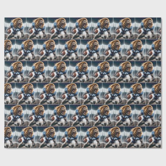 Fierce Detroit Lion #26 Football Player Geschenkpapier (Flach)