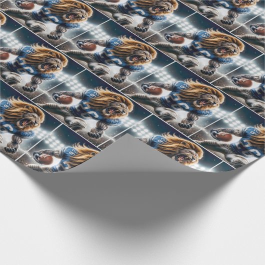 Fierce Detroit Lion #26 Football Player Geschenkpapier (Ecke)