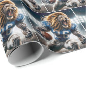 Fierce Detroit Lion #26 Football Player Geschenkpapier (Rolleneckpunkt)