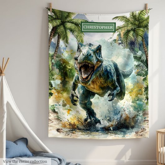 Fierce Dinosaur Blanket Personalisierter Individue Fleecedecke