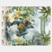 Fierce Dinosaur Blanket Personalisierter Individue Fleecedecke (Vorderseite (Horizontal))