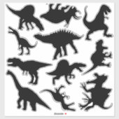 Fierce Dinosaur Silhouette Set von 11 Stickers Aufkleber (Blatt)