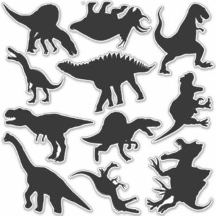 Fierce Dinosaur Silhouette Set von elf Stickers Aufkleber