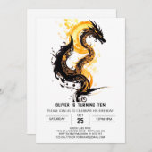 Fierce Dragon Adventure Birthday Einladung (Vorne/Hinten)