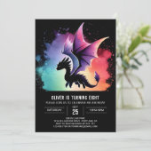 Fierce Dragon Birthday Printable Einladung (Stehend Vorderseite)
