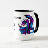 Fierce Dragon Black Blue Lila auf Guard Fun Tasse (VorderseiteRechts)