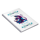 Fierce Dragon Blume Feminine Name einfügen Spirale Notizblock (Rechte Seite)