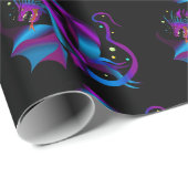 Fierce Dragon Einzigartig auf der schwarzen Blues Geschenkpapier (Rolleneckpunkt)