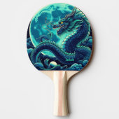 Fierce Dragon in Moonlight Personalized Tischtennis Schläger (Rückseite)