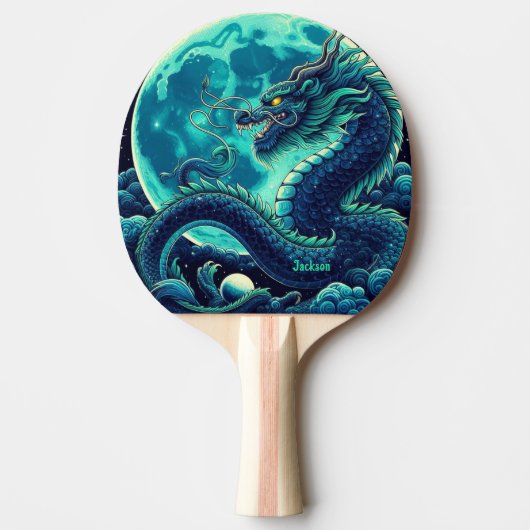 Fierce Dragon in Moonlight Personalized Tischtennis Schläger (Vorderseite)