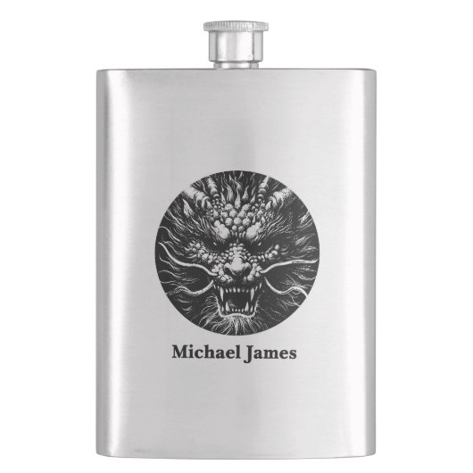 Fierce Dragon Personalized Flachmann (Vorderseite)