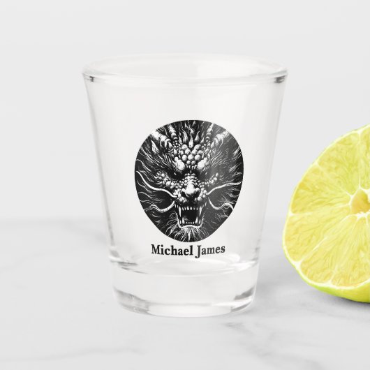 Fierce Dragon Personalized Schnapsglas (Vorderseite)