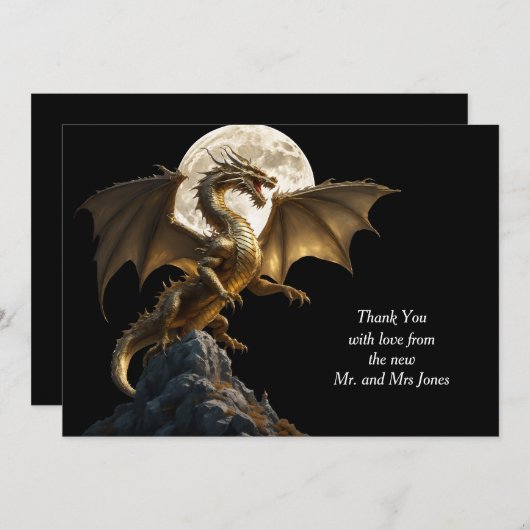 Fierce Dragon Rearing Dankeskarte (Vorne/Hinten)