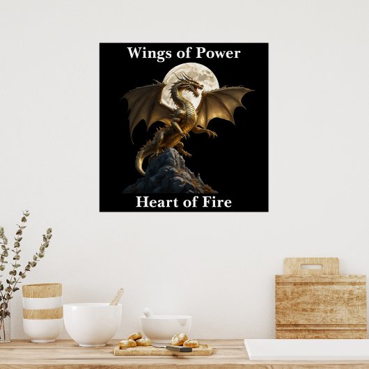 Fierce Dragon Rearing Poster (Küche)