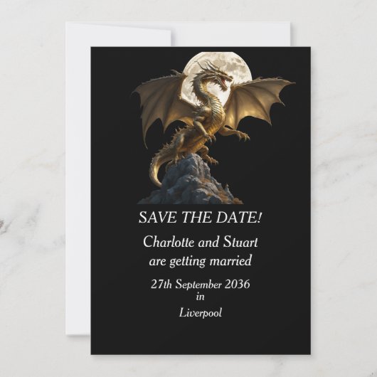 Fierce Dragon Rearing Save The Date (Vorderseite)