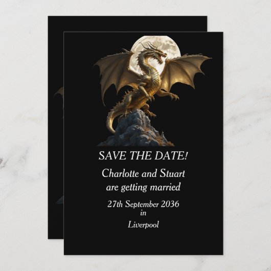 Fierce Dragon Rearing Save The Date (Vorne/Hinten)