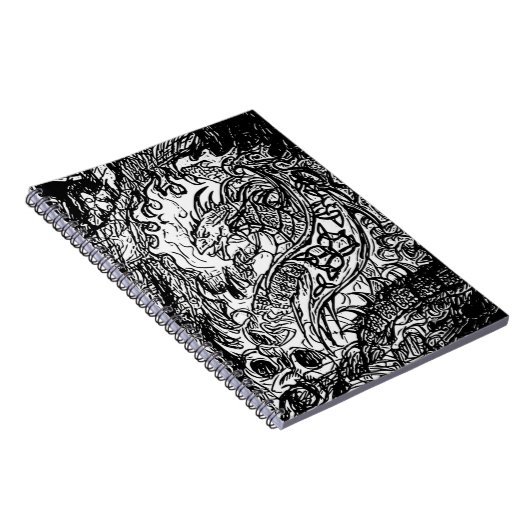 Fierce Dragon Sketch-Notebook Notizblock (Rechte Seite)