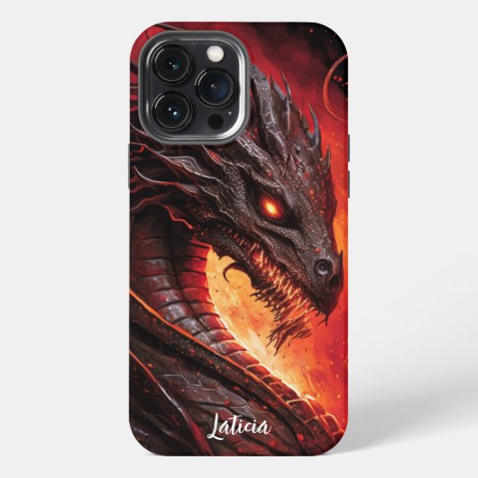 Fierce Dragon und Feuer iPhone Hülle (Rückseite)