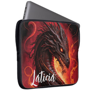 Fierce Dragon und Feuer Laptopschutzhülle