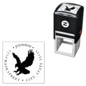 Fierce Eagle Flying Return Label Permastempel (Beispiel)