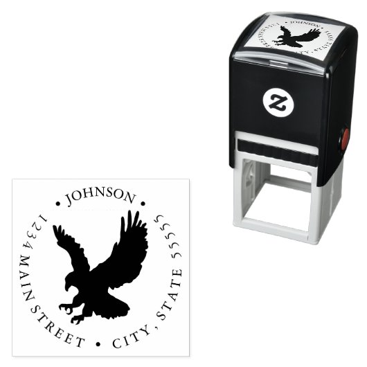 Fierce Eagle Flying Return Label Permastempel (Beispiel)