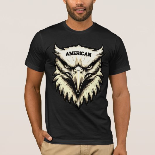Fierce Eagle Head Custom American T - Shirt (Vorderseite)