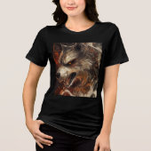 Fierce Elemental Wolf Art Print Tri-Blend Shirt (Vorderseite)